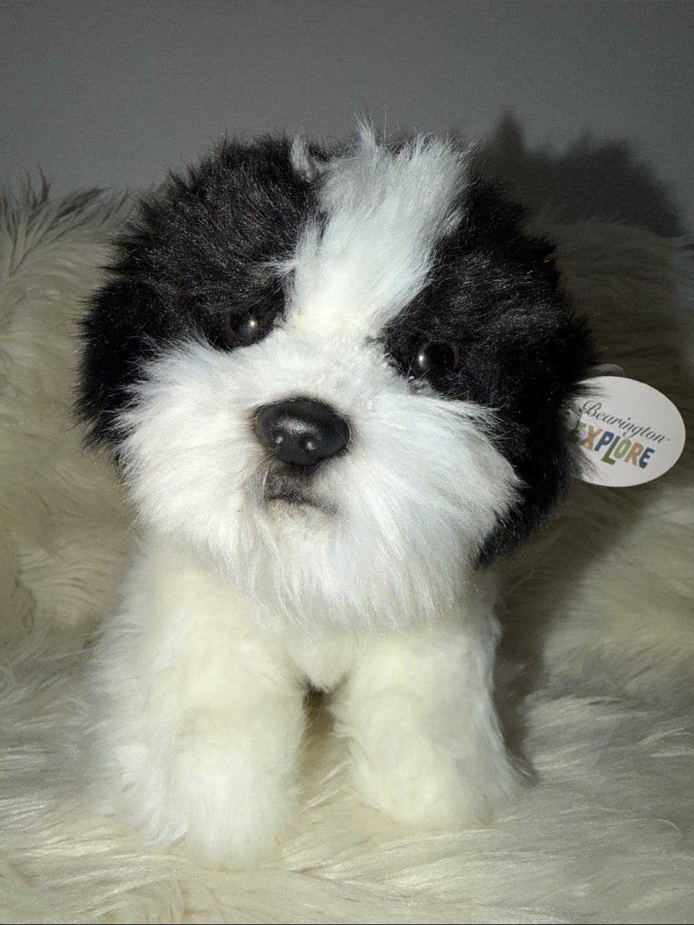 Bearington Collection Plush Dog Shih Tzu Havanese Puppy Butch Black White NEW!